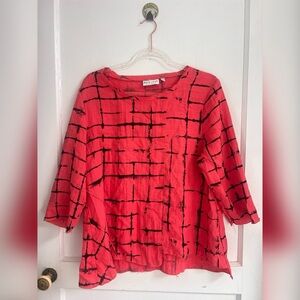 Habitat Abstract Crackle Artist Salmon Brick Lagenlook
Gauzy Tunic $118 LIKE NEW